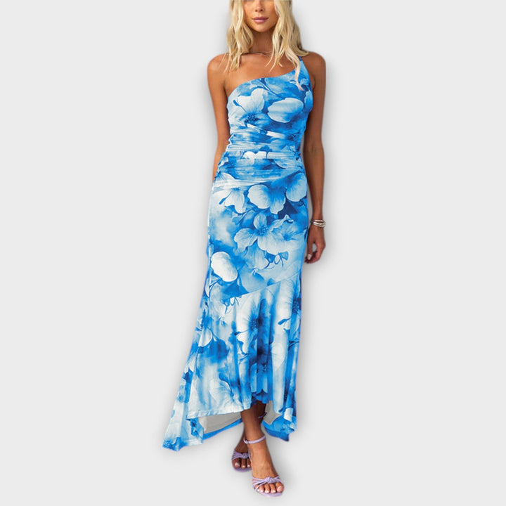 Pia | Robe maxi à drapé d'un côté