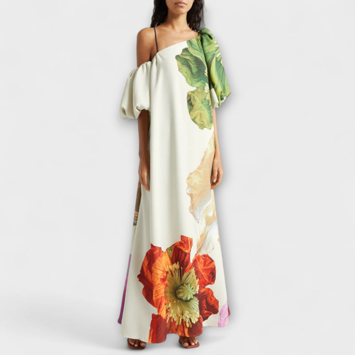 Melody - Robe maxi florale asymétrique