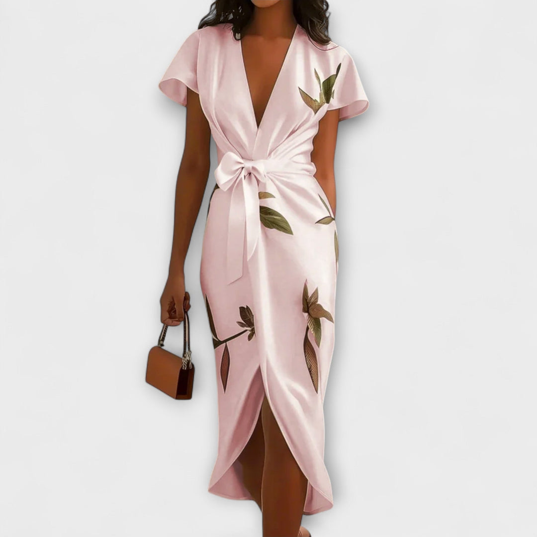 Robe portefeuille en satin
