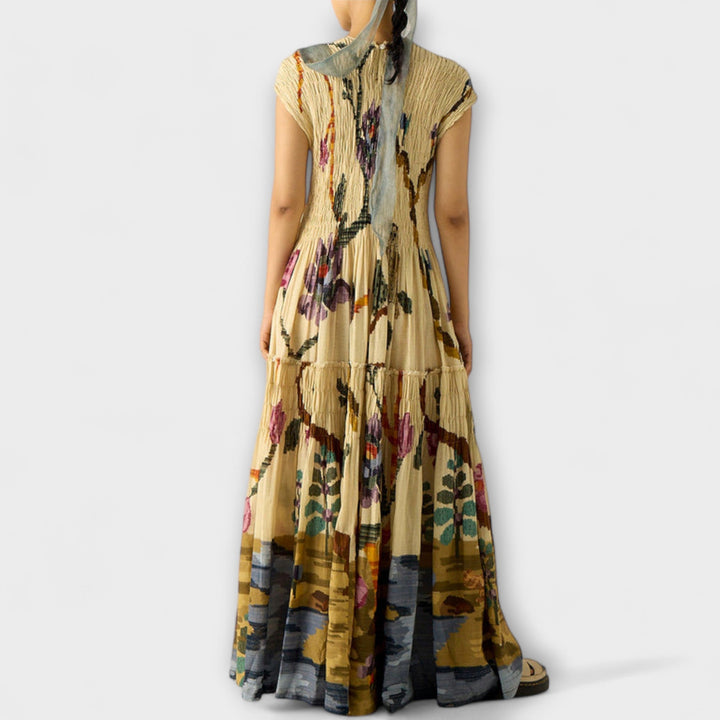 Amara | Robe plissée à imprimé animal