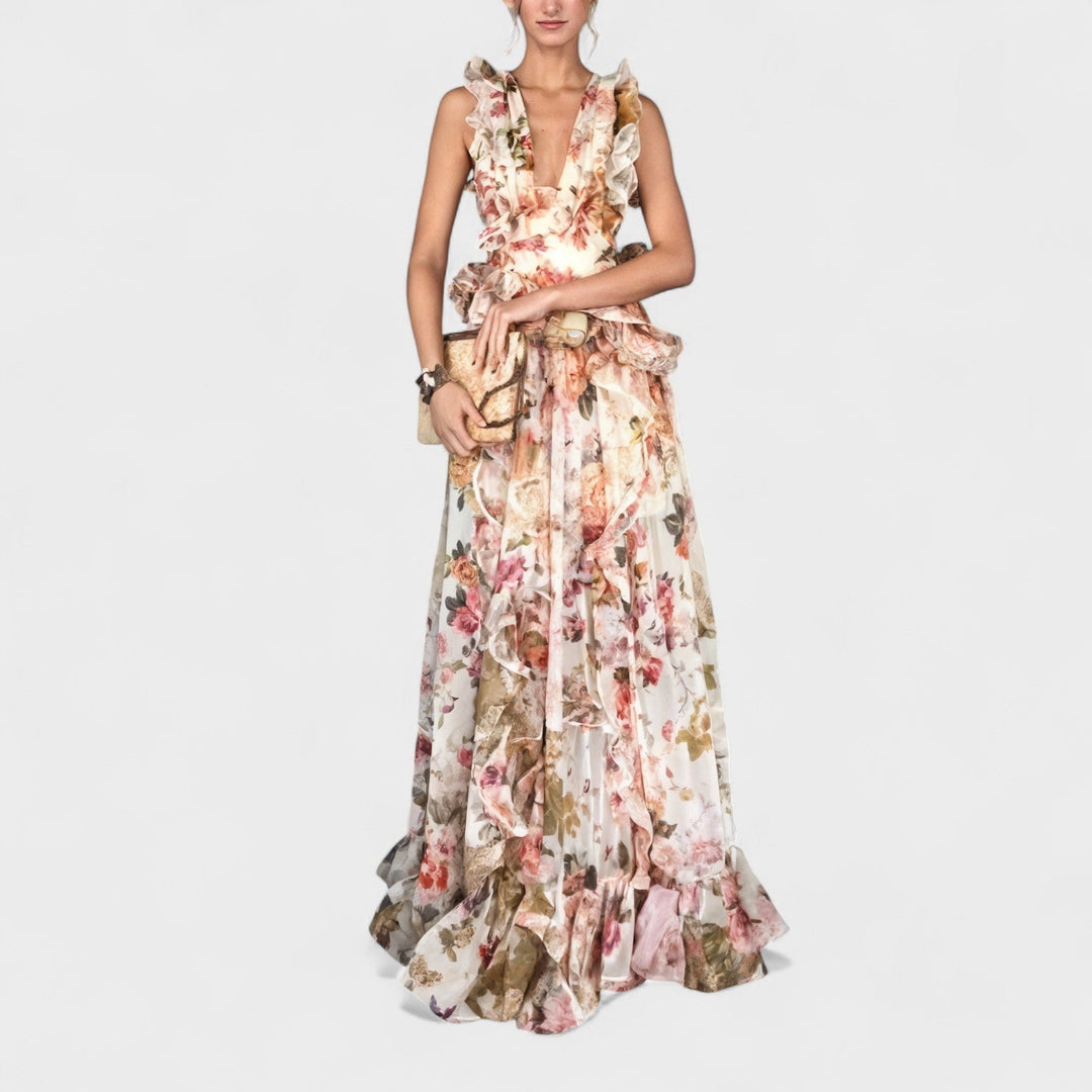 Isabela | Robe longue à volants