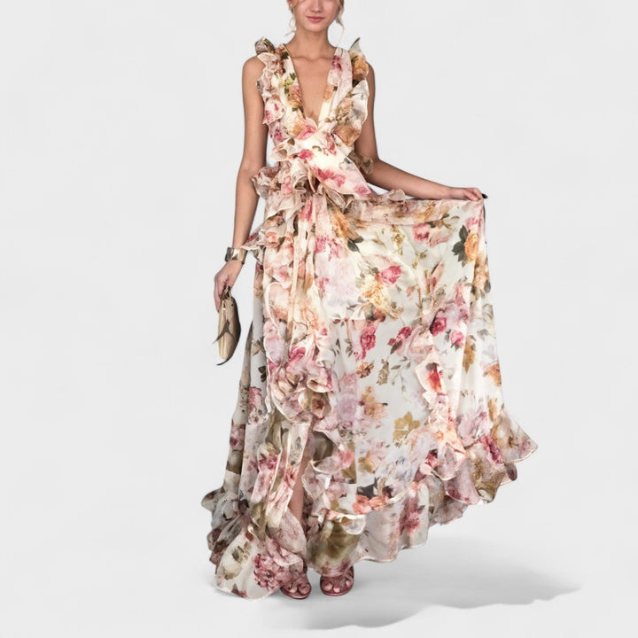 Isabela | Robe longue à volants