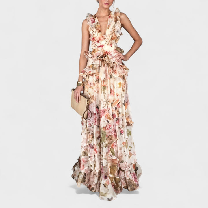 Isabela | Robe longue à volants