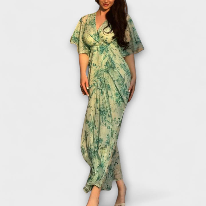 Lana - Chic robe florale à col en V