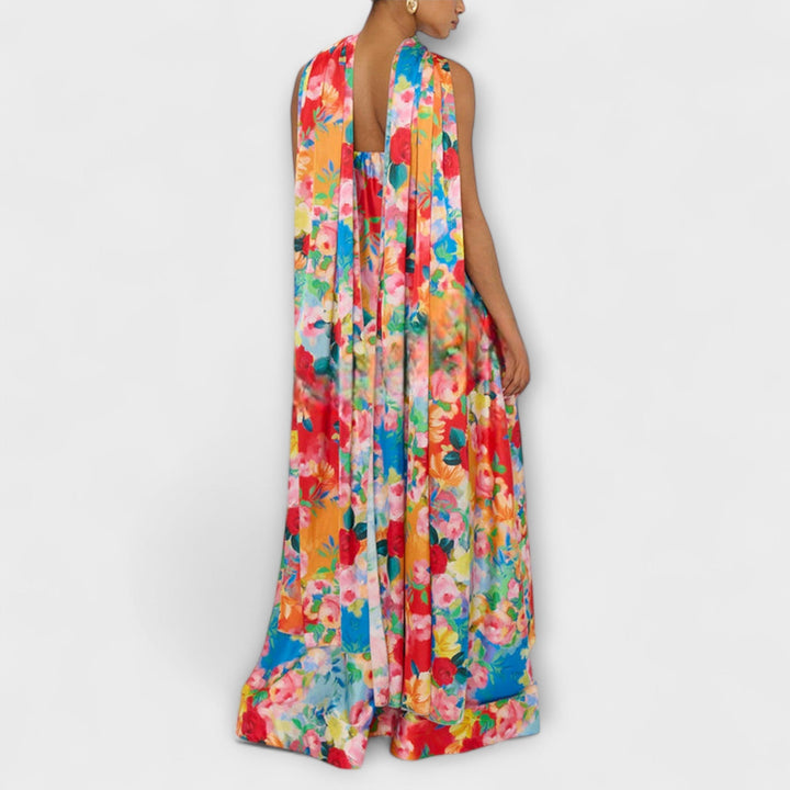 Harlow - Robe maxi florale épaules dénudées