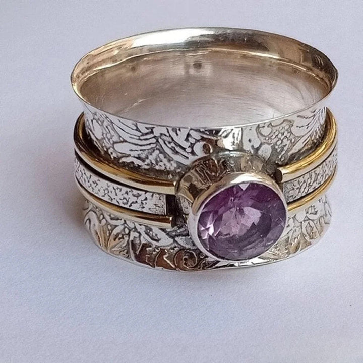 Bague de méditation bohème avec cristal