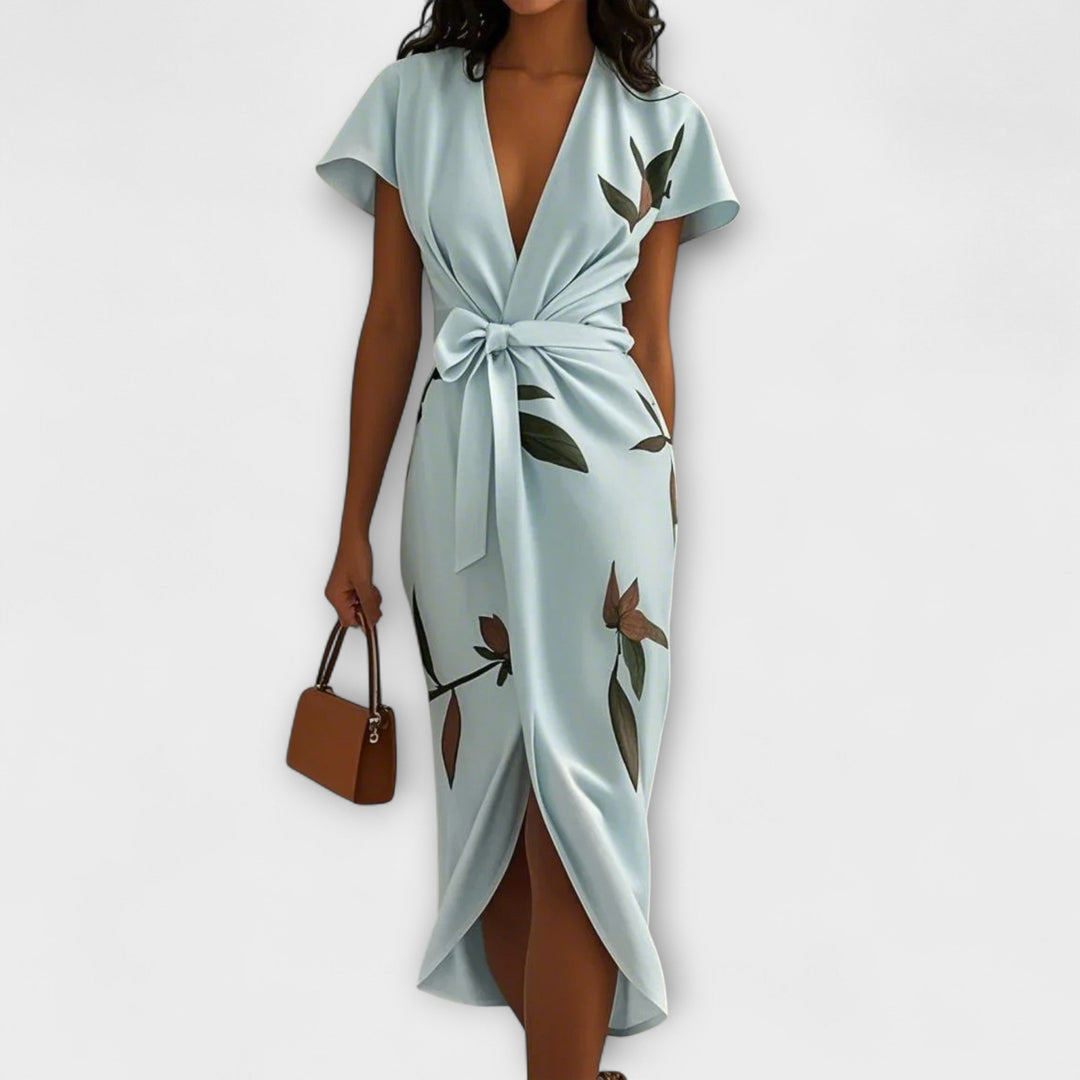 Robe portefeuille en satin