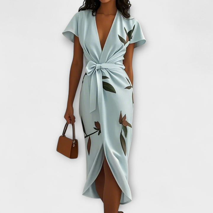 Robe portefeuille en satin