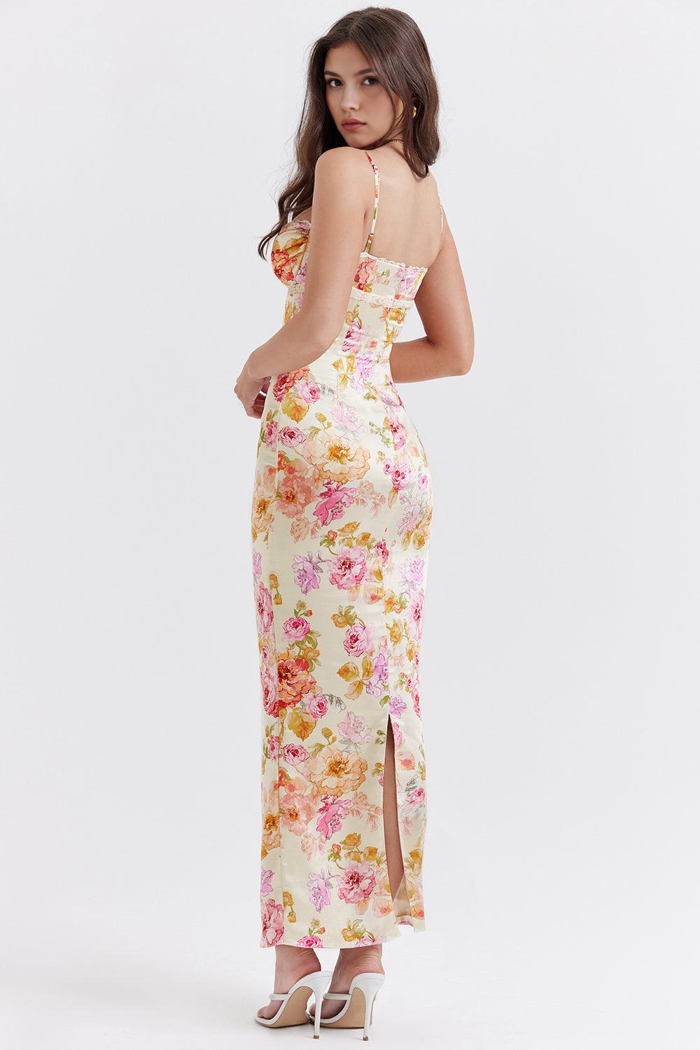 Adriana | Élégante robe maxi à motif fleuri