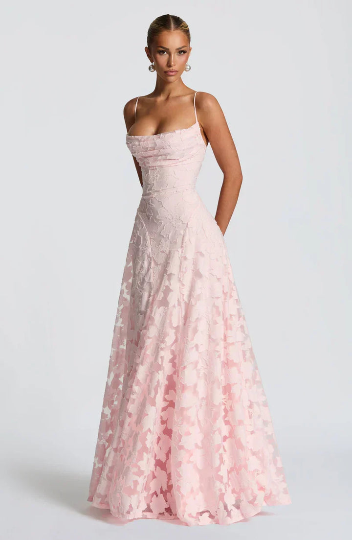 Alexandra | Robe maxi en matière texturée