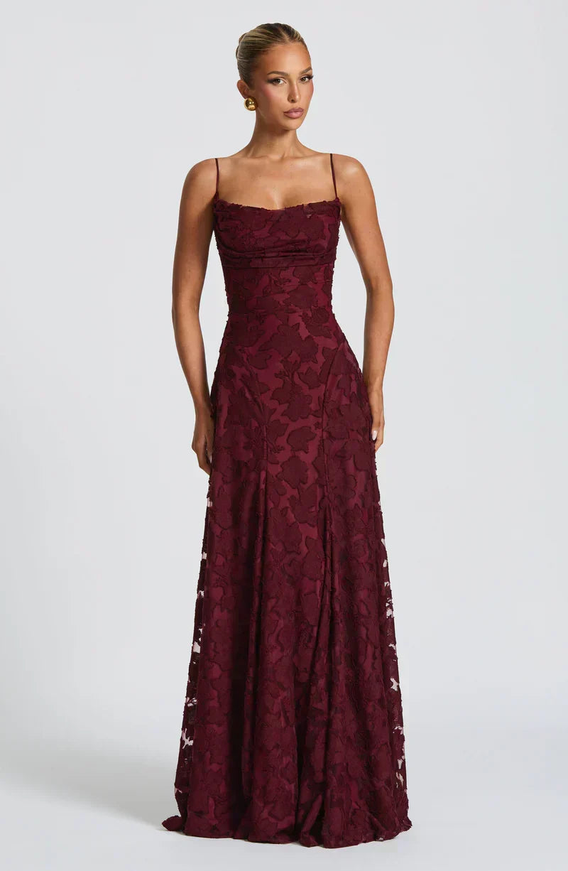 Alexandra | Robe maxi en matière texturée
