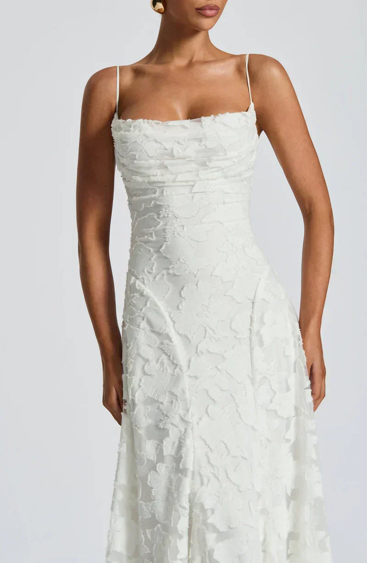 Alexandra | Robe maxi en matière texturée