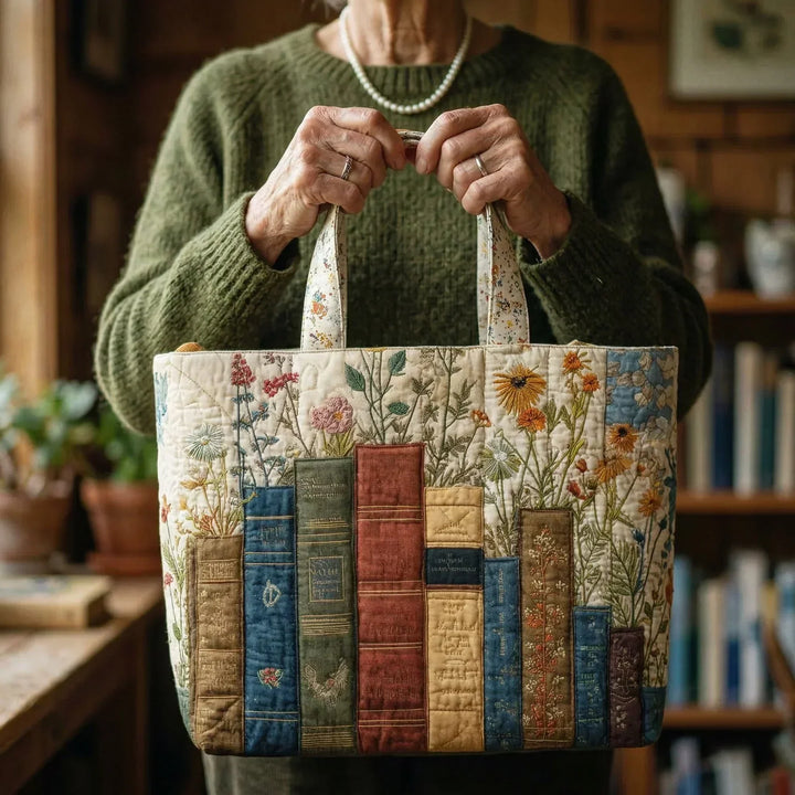 SAC MATELASSÉ | LIVRES ET FLEURS