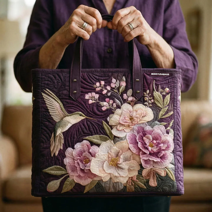 SAC MATELASSÉ | COLIBRIS ET ORCHIDÉES