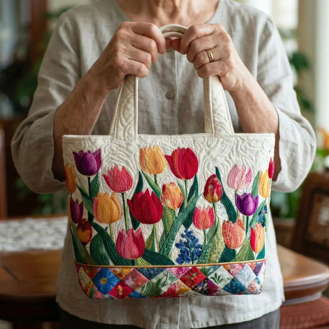 SAC MATELASSÉ | JARDIN DE TULIPES