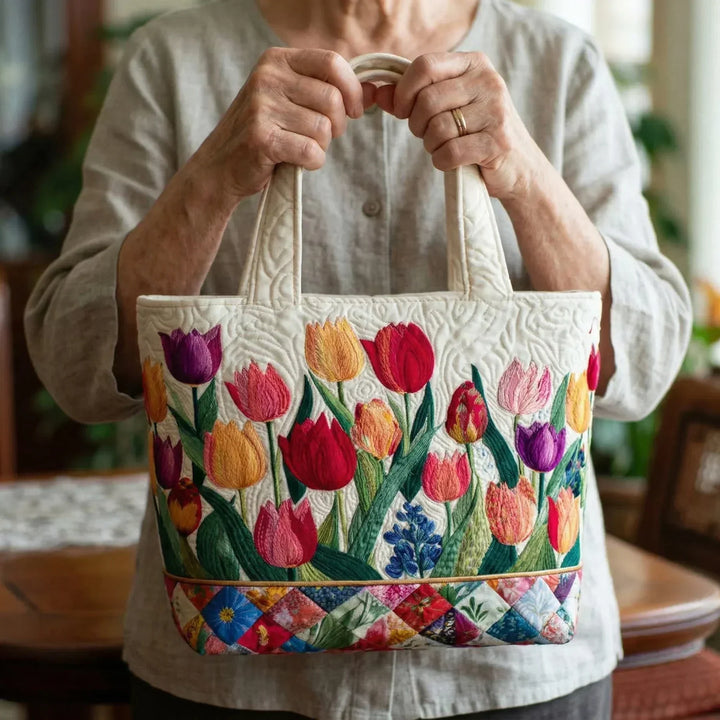 SAC MATELASSÉ | JARDIN DE TULIPES