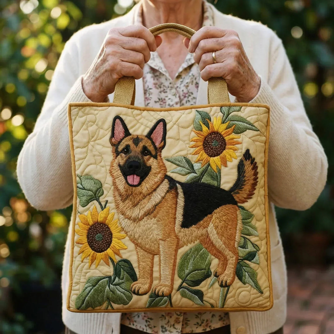 SAC MATELASSÉ | FLORAL GERMAN SHEPHERD