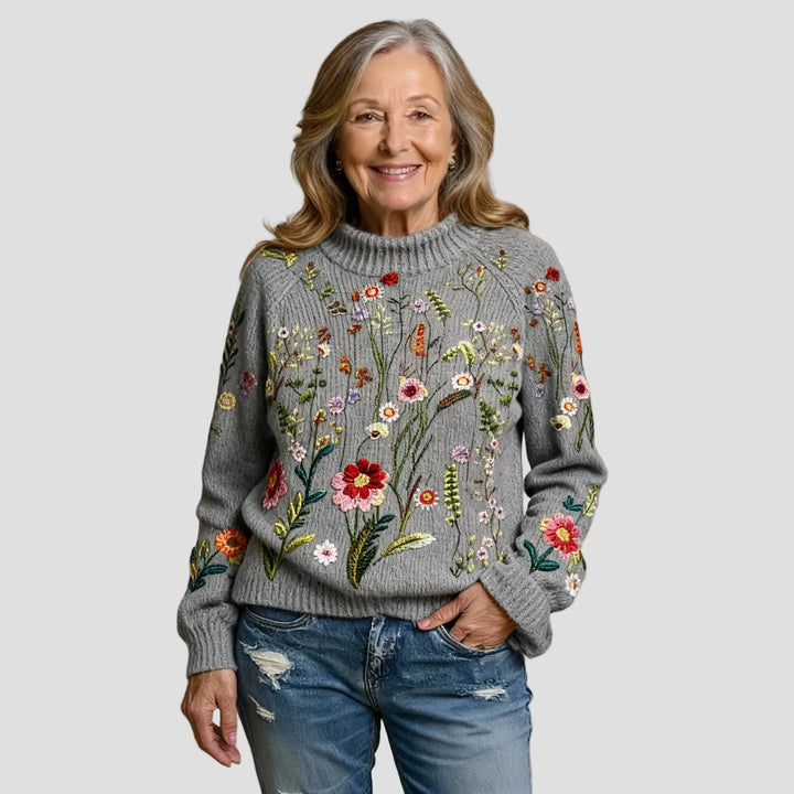 FREYA | PULL TRICOTÉ FLEURI VINTAGE