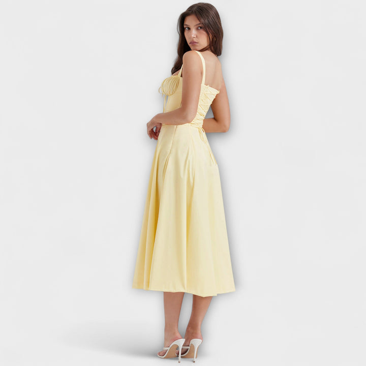 Zipporas - Robe bustier cintrée à imprimé floral printanier moderne
