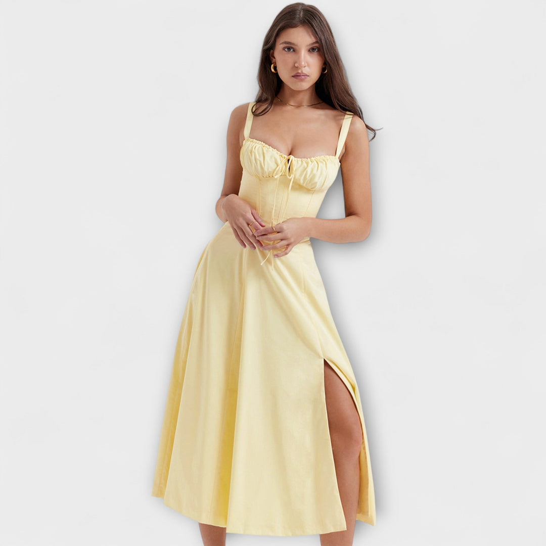 Zipporas - Robe bustier cintrée à imprimé floral printanier moderne