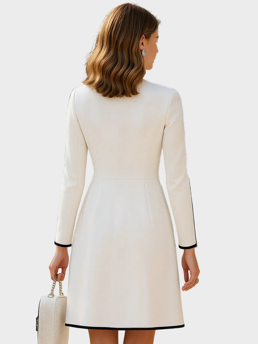 Ksenia | Robe midi à empiècement contrasté