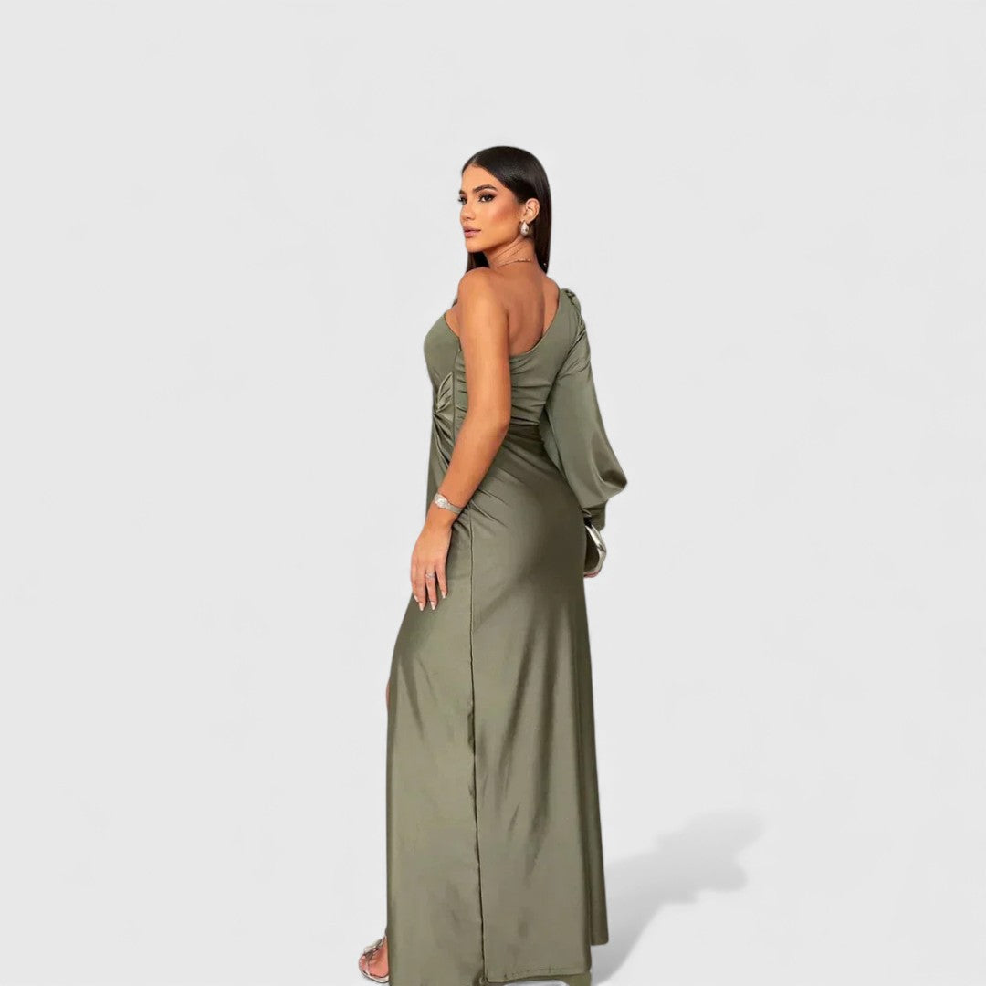 Katarzyna | Robe de soirée à une épaule et fente latérale