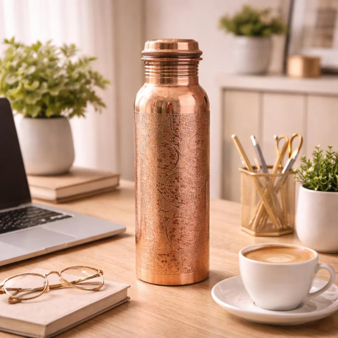 GOURDE EN CUIVRE GRAVÉE 32OZ