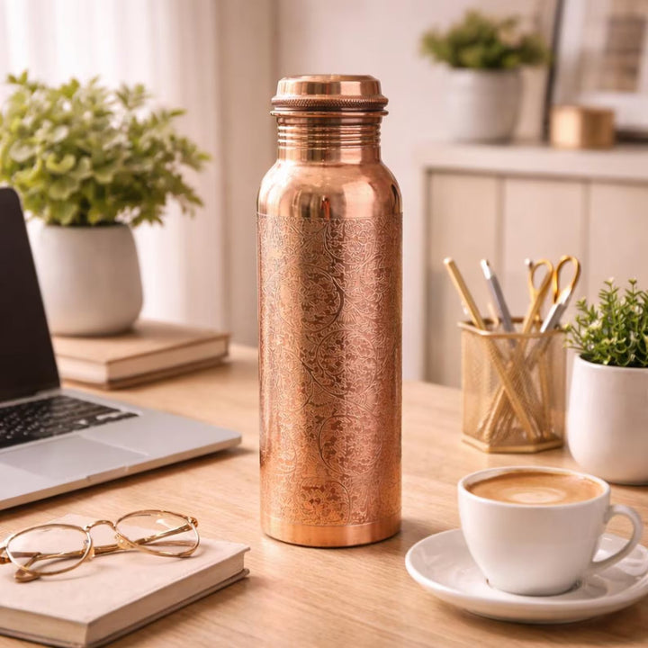GOURDE EN CUIVRE GRAVÉE 32OZ
