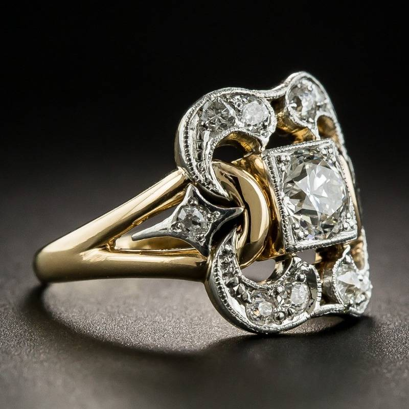 Bague en or vintage avec zircons