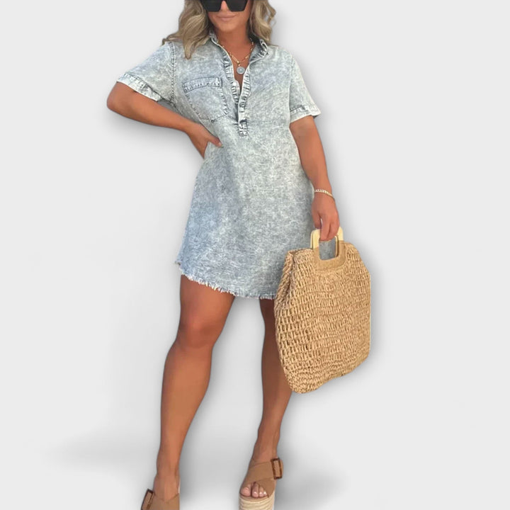 Vera | Robe chemise en denim décontractée