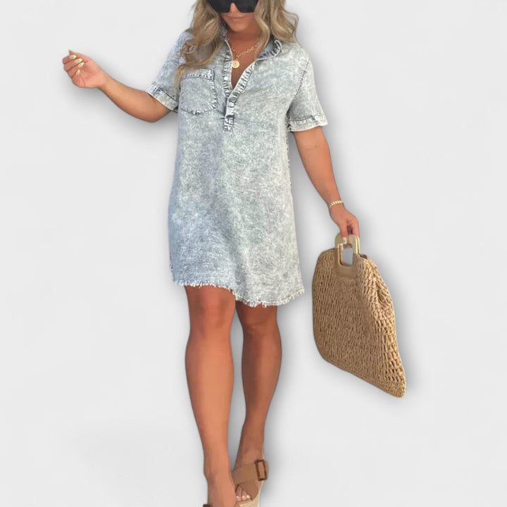 Vera | Robe chemise en denim décontractée
