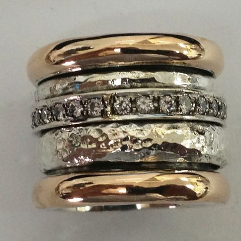 Bague en or vintage à superposition épaisse