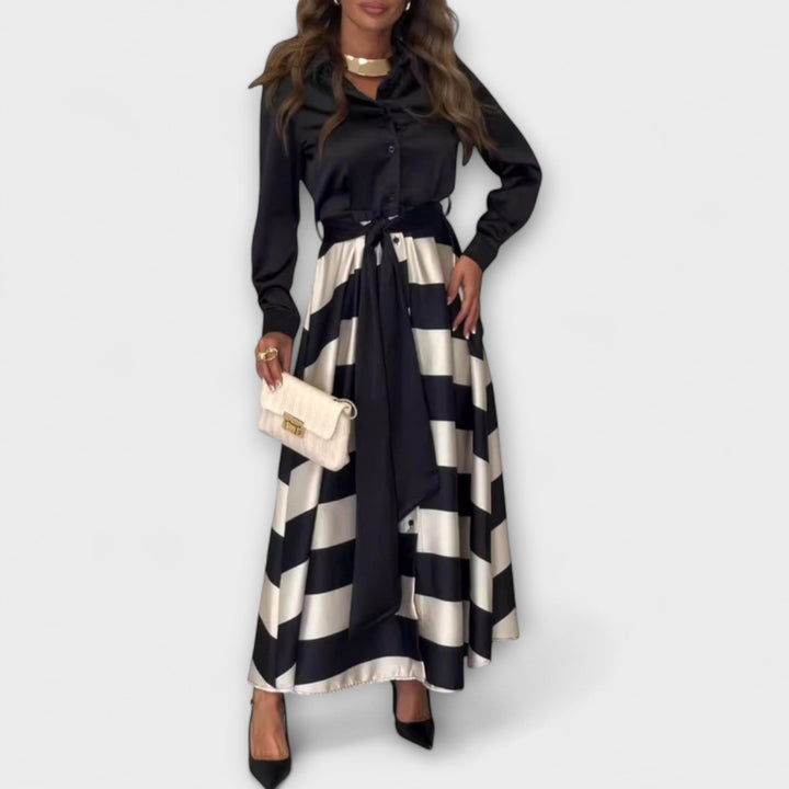 Hedda | Robe chemisier longue avec ceinture