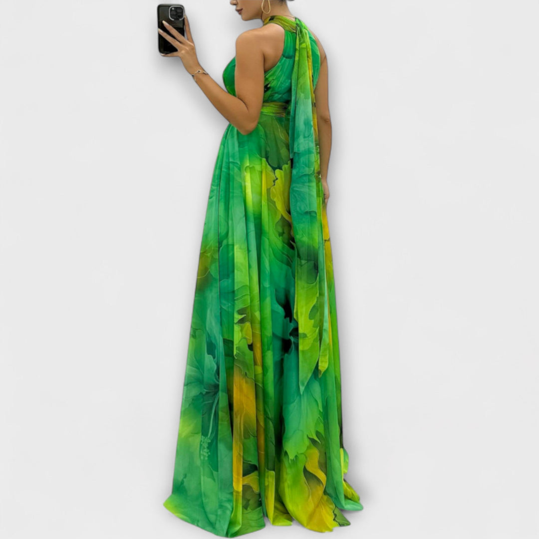 Isalie – Robe maxi en mousseline à motif fleuri