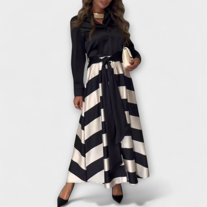 Hedda | Robe chemisier longue avec ceinture