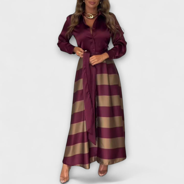 Hedda | Robe chemisier longue avec ceinture