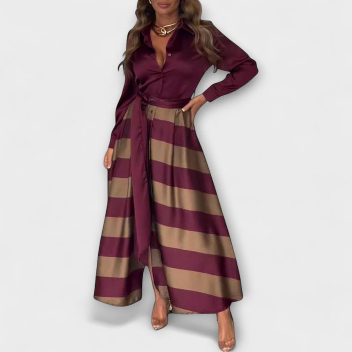 Hedda | Robe chemisier longue avec ceinture
