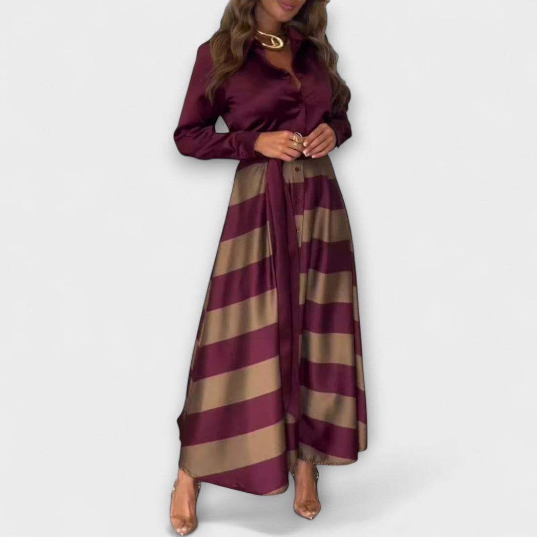 Hedda | Robe chemisier longue avec ceinture