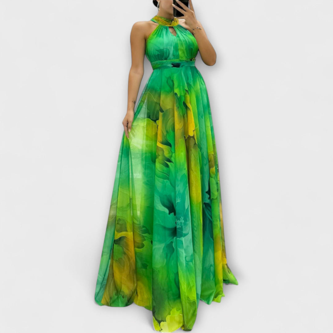 Isalie – Robe maxi en mousseline à motif fleuri