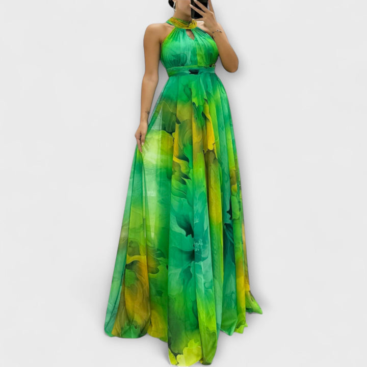 Isalie – Robe maxi en mousseline à motif fleuri