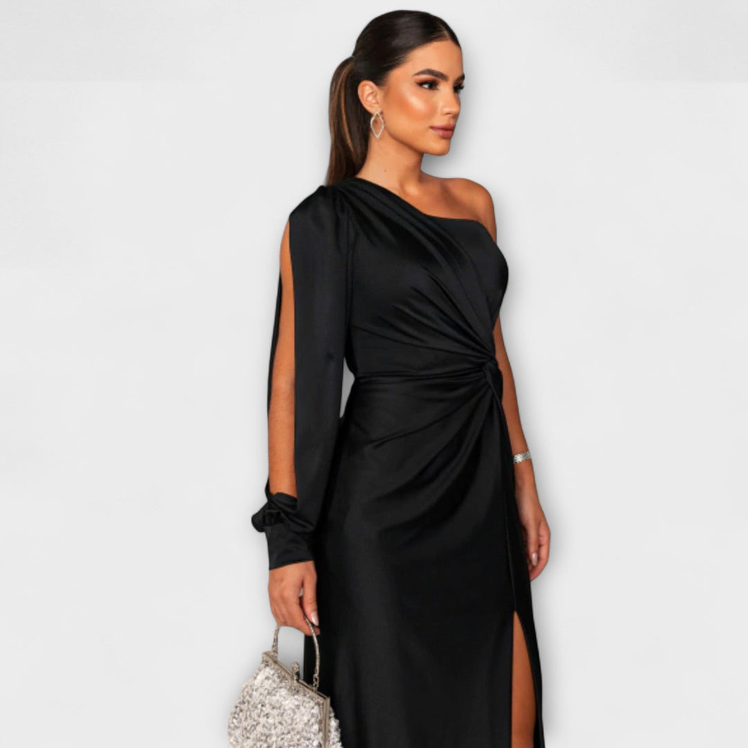 Julie | Robe structurée à encolure raffinée
