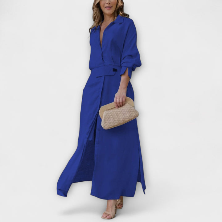 Jeanette | Robe maxi à col en V