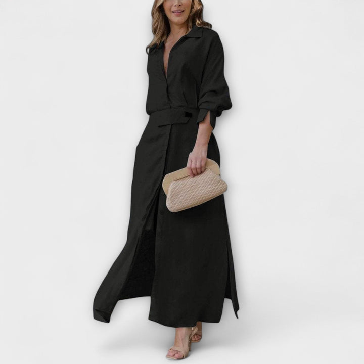 Jeanette | Robe maxi à col en V