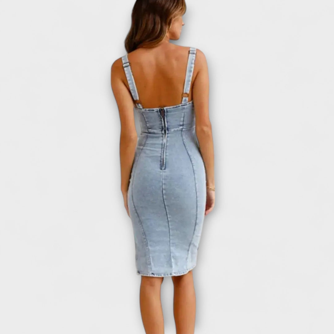 Anna | Robe en denim à bretelles réglables
