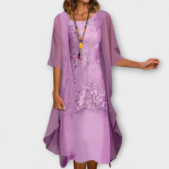 Danielle - Robe élégante deux pièces en mousseline