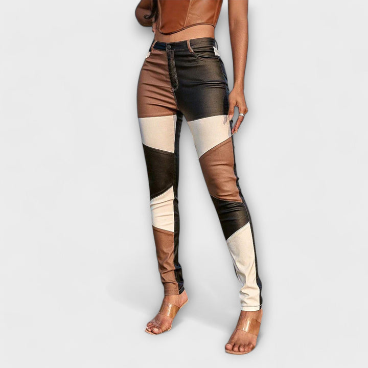 Calliope - Pantalon skinny à blocs de couleurs