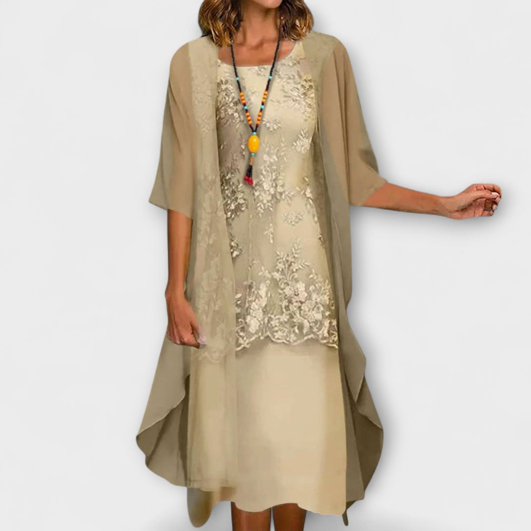 Danielle - Robe élégante deux pièces en mousseline