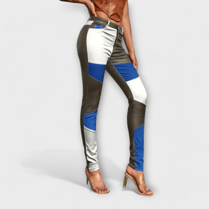 Calliope - Pantalon skinny à blocs de couleurs