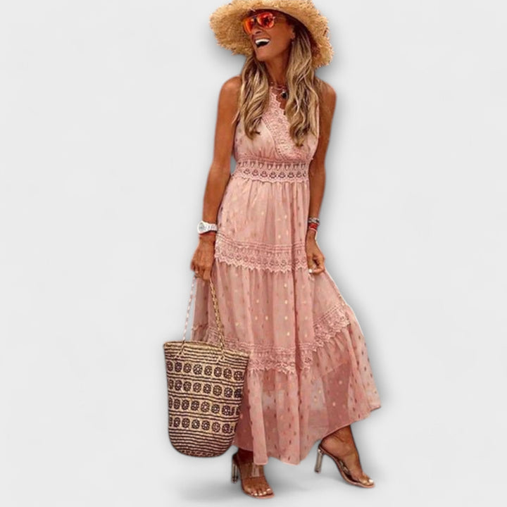 Lola | Robe maxi en dentelle bohème