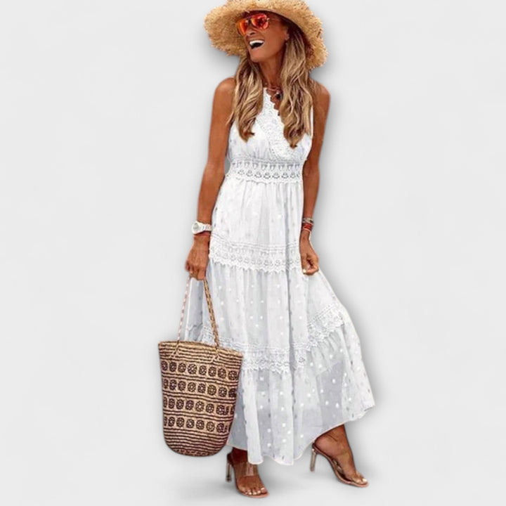 Lola | Robe maxi en dentelle bohème